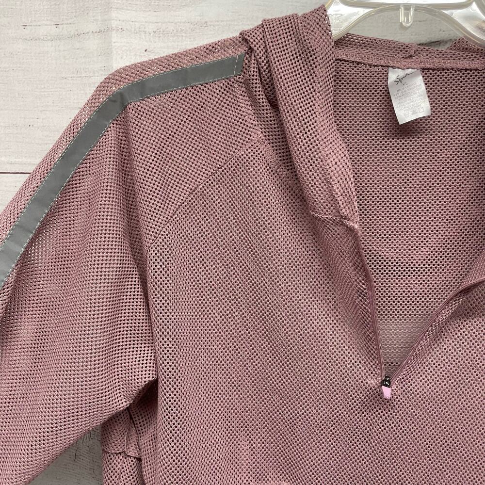 Soho Sports Dusty Pink Gray Studio Mesh 1/4 Zip Hoodied Jacket size XL - Picture 8 of 11